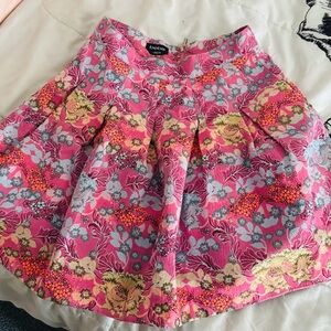 Bebe Pink Floral Skater Skirt